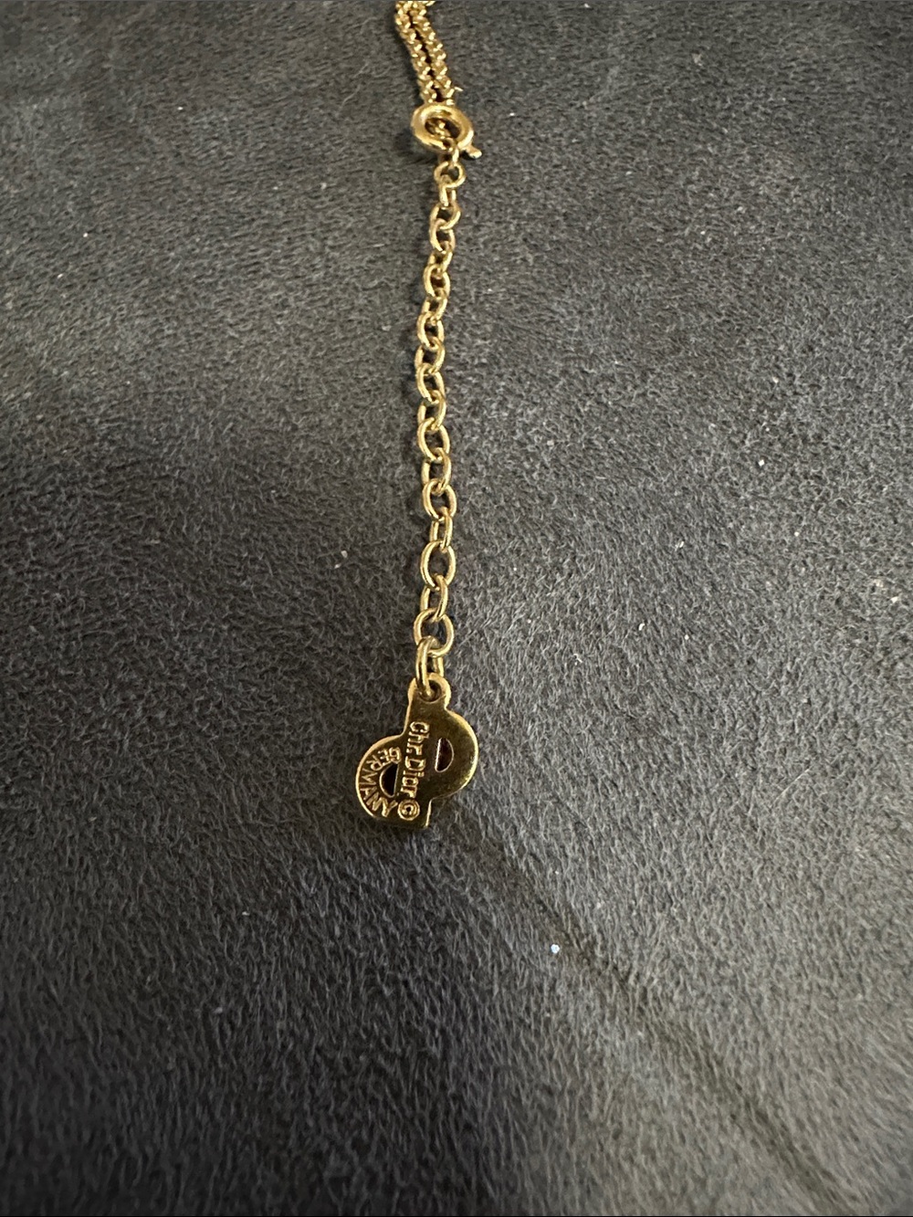 Dior Gold-Tone Rope Chain Necklace with Signature CD Pendant PREOWNED - Picture 7 of 9